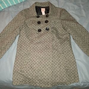 Grey and black peacoat